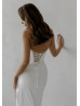 Sweetheart Corset Ivory Satin Wedding Dress With Detachable Sleeves